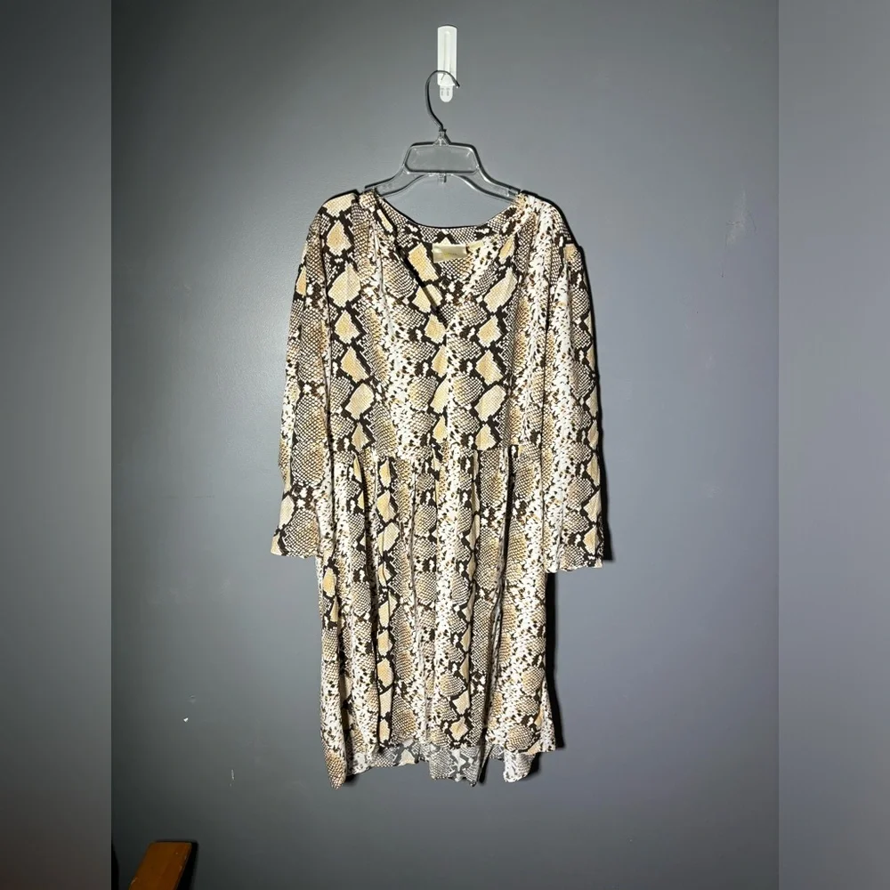 Anthropologie Maeve Juno Snakeskin Print Dress Size Large - Picture 3 of 5
